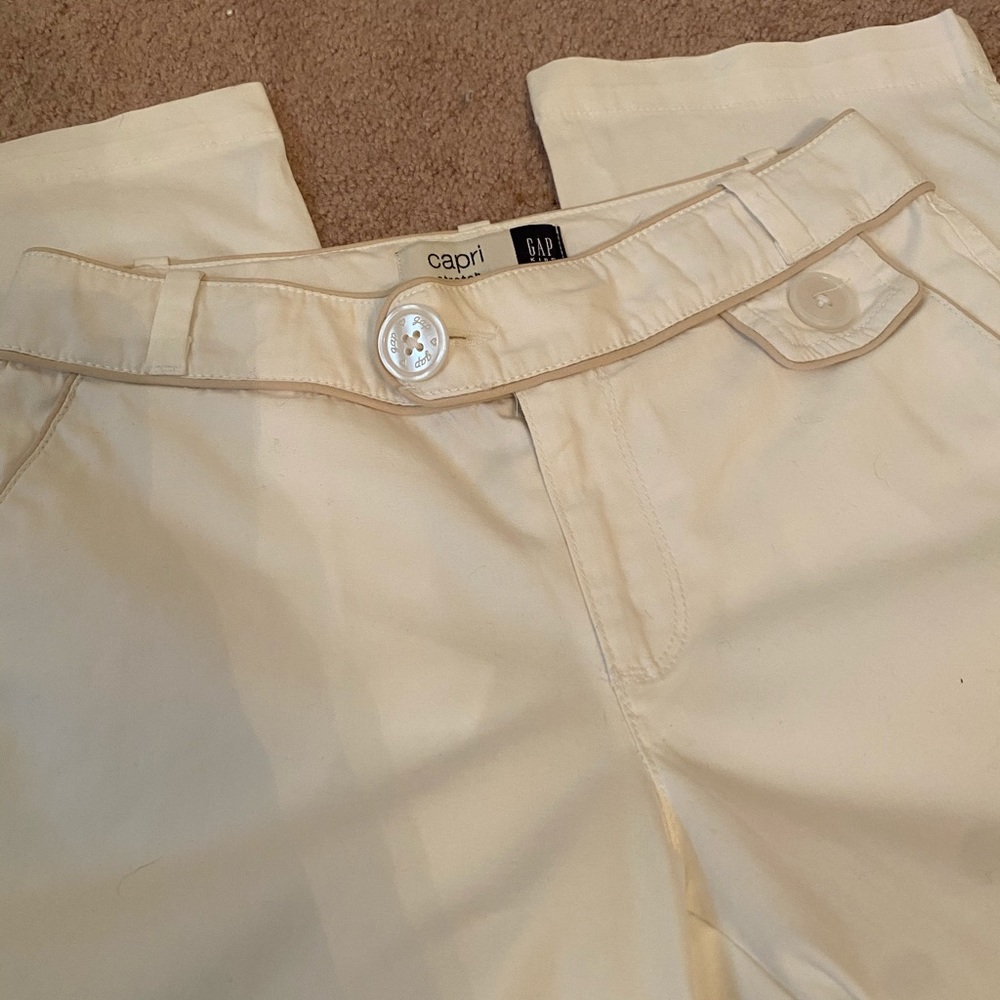 Gap White Capris Size 12 Adjustable Waist - Picture 5 of 5